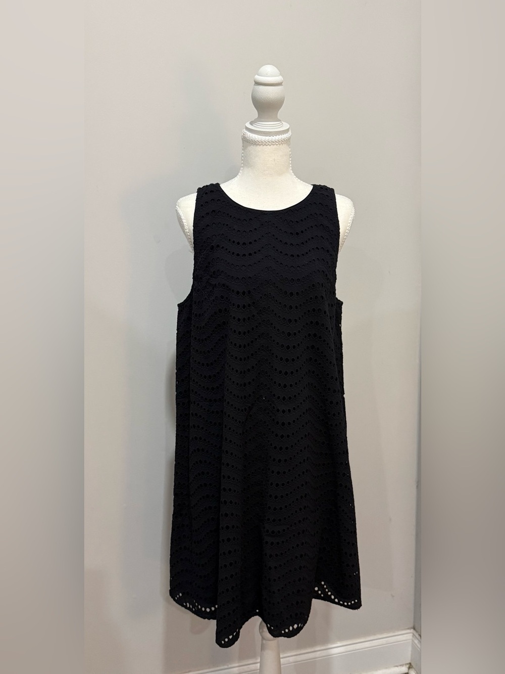 Ann Taylor Black Eyelet Mini Dress